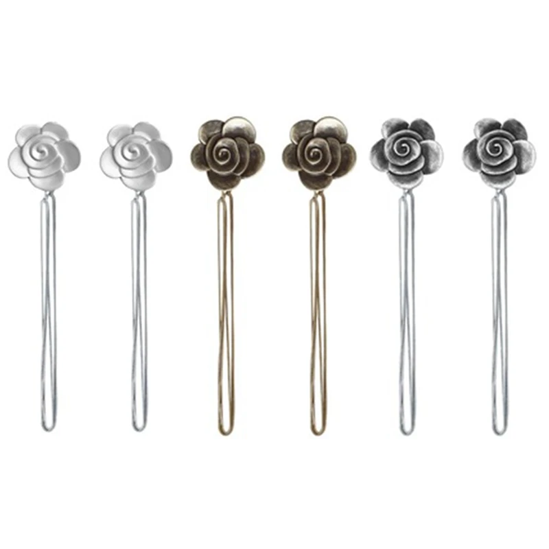 

Magnetic Curtain Tieback,Vintage Window Drapery Decorative Buckle Holder with Rope for Home Office Balcony