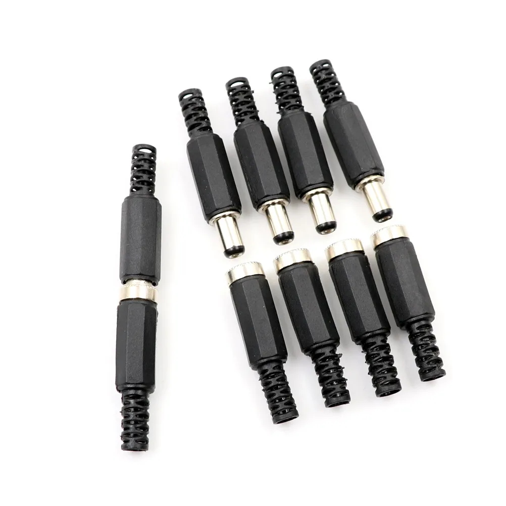 

10pcs/set Female Plug And Male Plug 5.5x2.1mm 12V/3A DC Power Female Plug Jack + Male Plug Jack Connector Socket Adapter