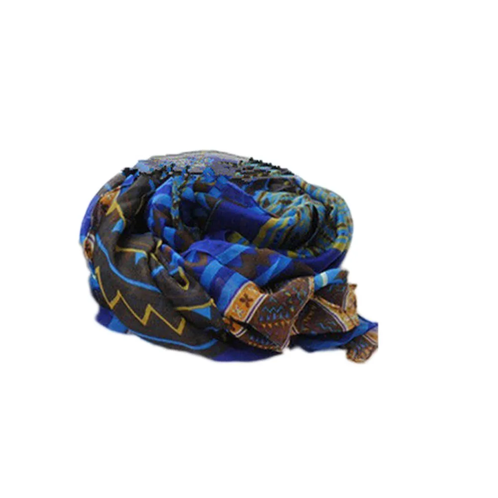 Женский модный шарф с геометрическим узором 2019 новый осенний богемный шелковый