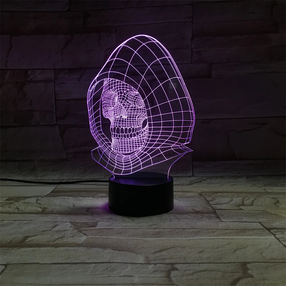 Декоративная 3d-лампа в виде черепа на Хэллоуин светильник игрушки для детей
