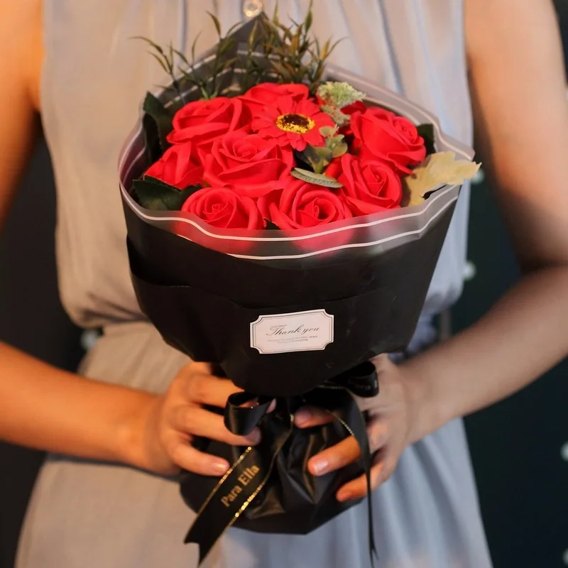 Ароматизированное мыло красное розовое Розовое Мыло искусственные цветы