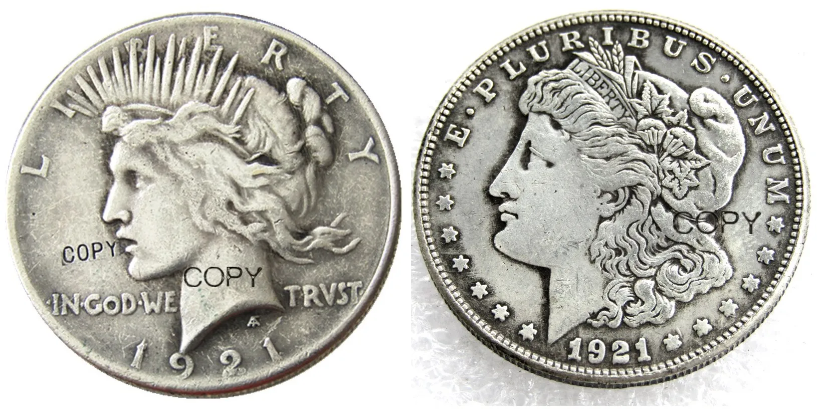 Монеты США 1921/1921 два лица UNC/старый цвет доллар мира/копия доллара Морган монеты