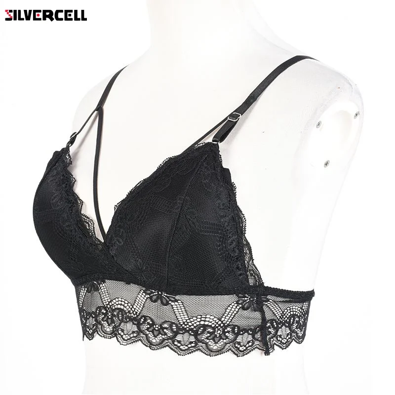Сексуальный женский кружевной бюстгальтер без косточек цветочный бюстье