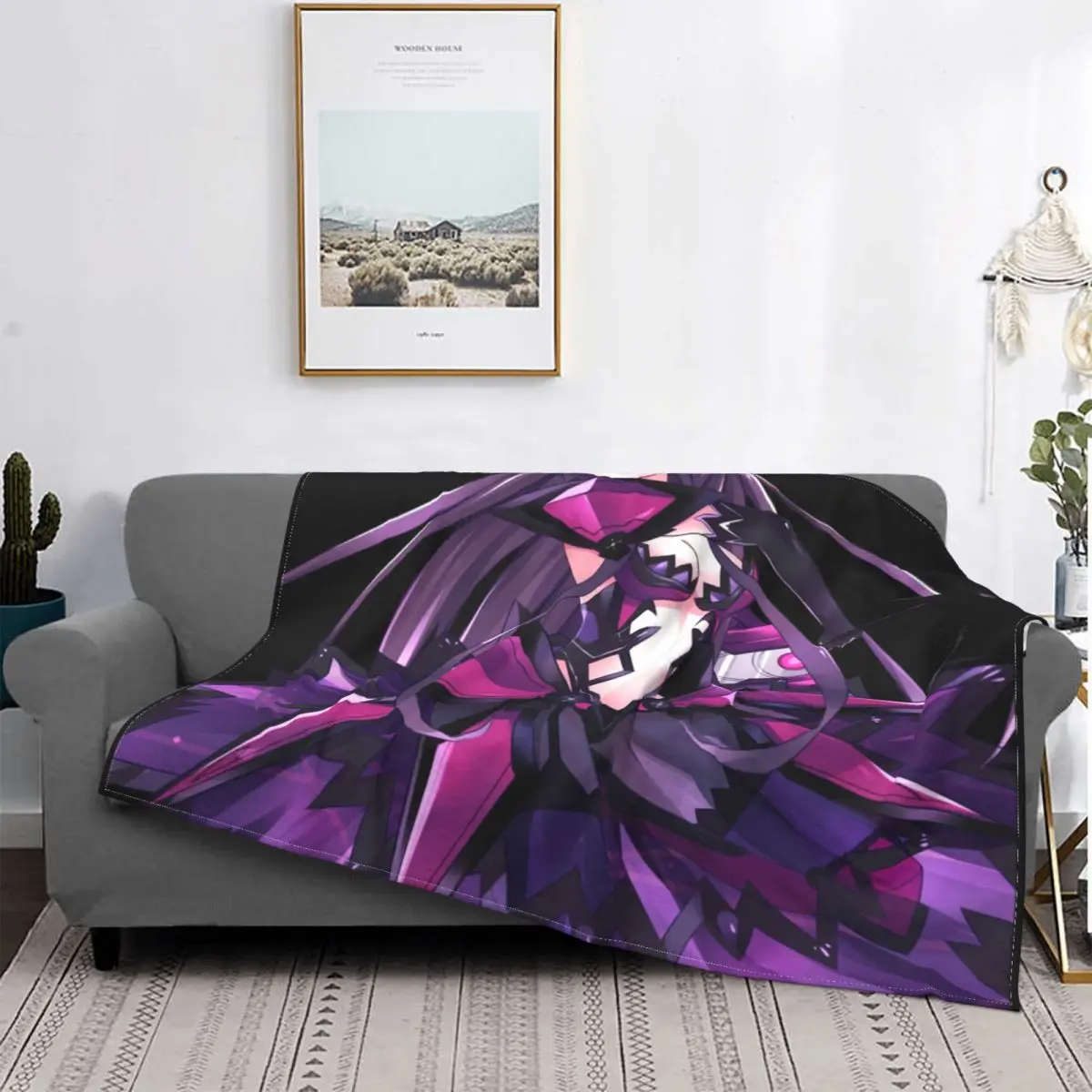 

Date A Live Yatogami Tohka Blanket Velvet Winter Anime Breathable Soft Throw Blanket for Bed Bedroom Rug Piece
