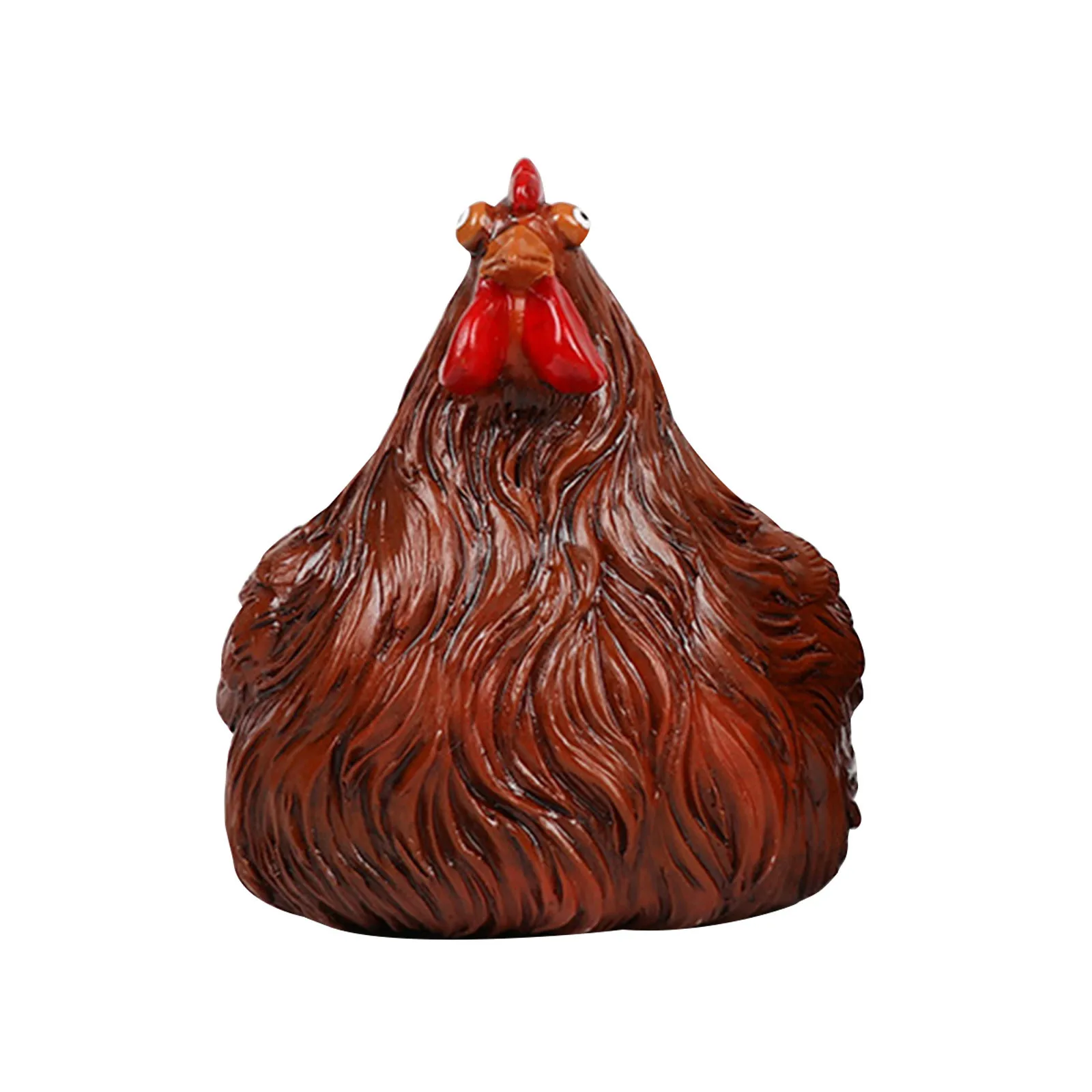 

Pastoral Chicken Resin Ornaments Hand-Painted Garden Lovely Chicken Statue Decoration Fences Wooden Stakes Handicrafts Decor