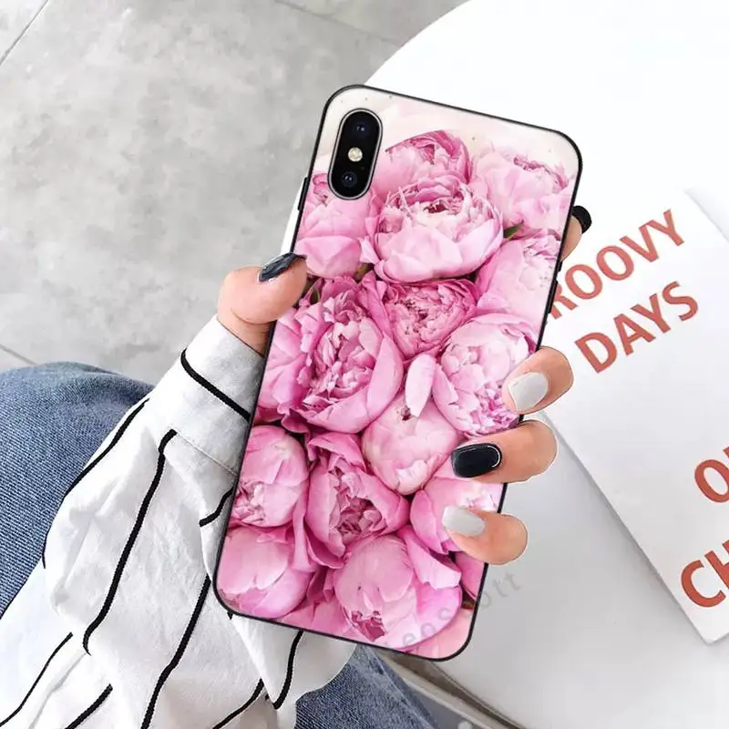 

beautiful peony flower Phone Case for iPhone 11 12 mini pro XS MAX 8 7 6 6S Plus X 5S SE 2020 XR
