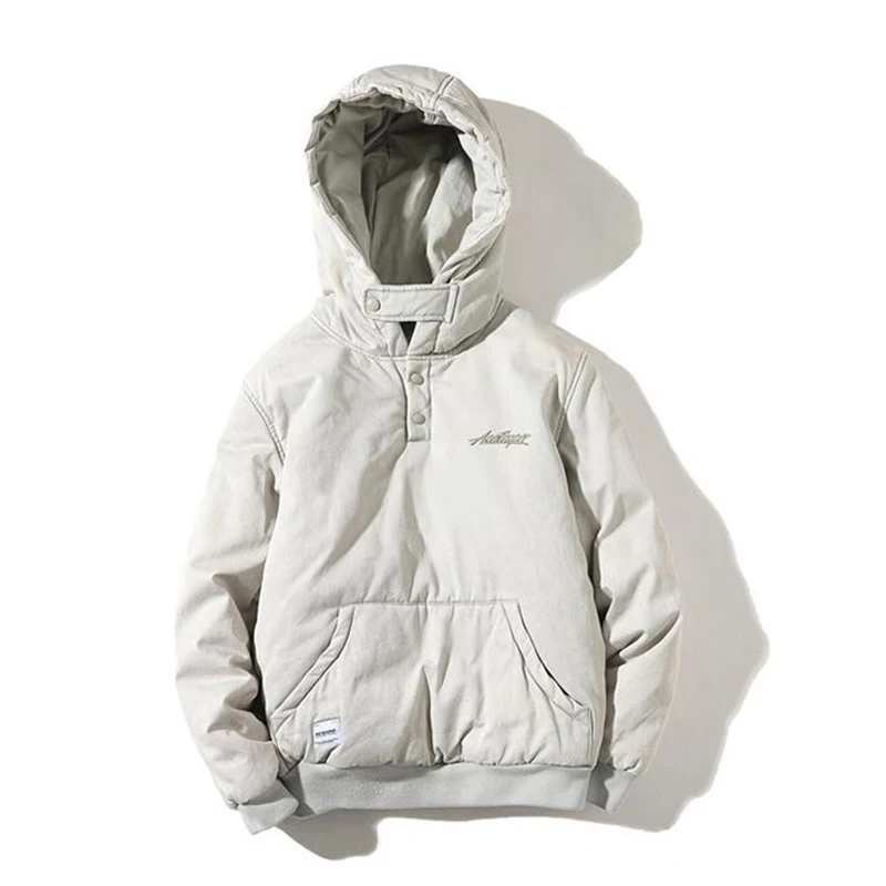 Зимняя новая куртка Мужская модная однотонная Повседневная Толстая теплая с