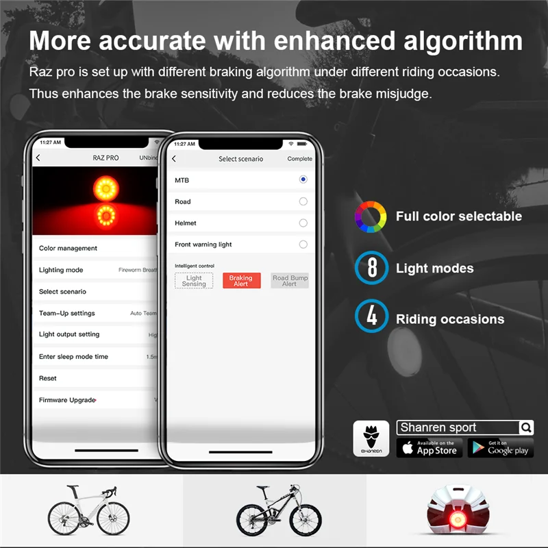 Задний фонарь для велосипеда со смарт системой заднего хода и автоматической