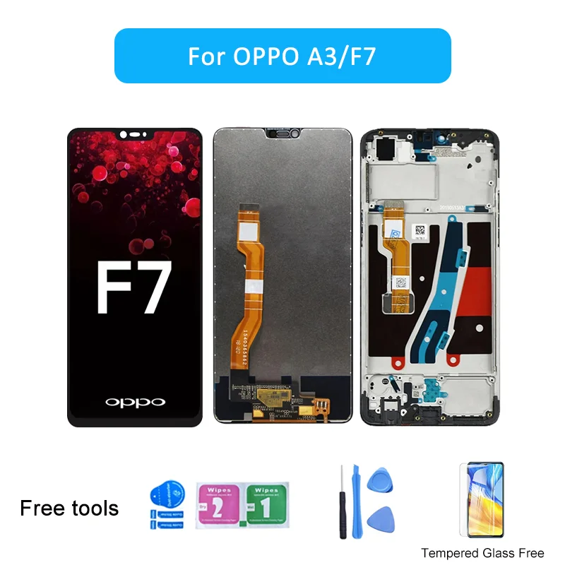 

Оригинальный дисплей для OPPO A3 F7, ЖК-дисплей с рамкой 6,23 дюйма, дисплей OPPO F7 CPH1819 CPH1821 A3 CPH1837, сенсорный экран в сборе