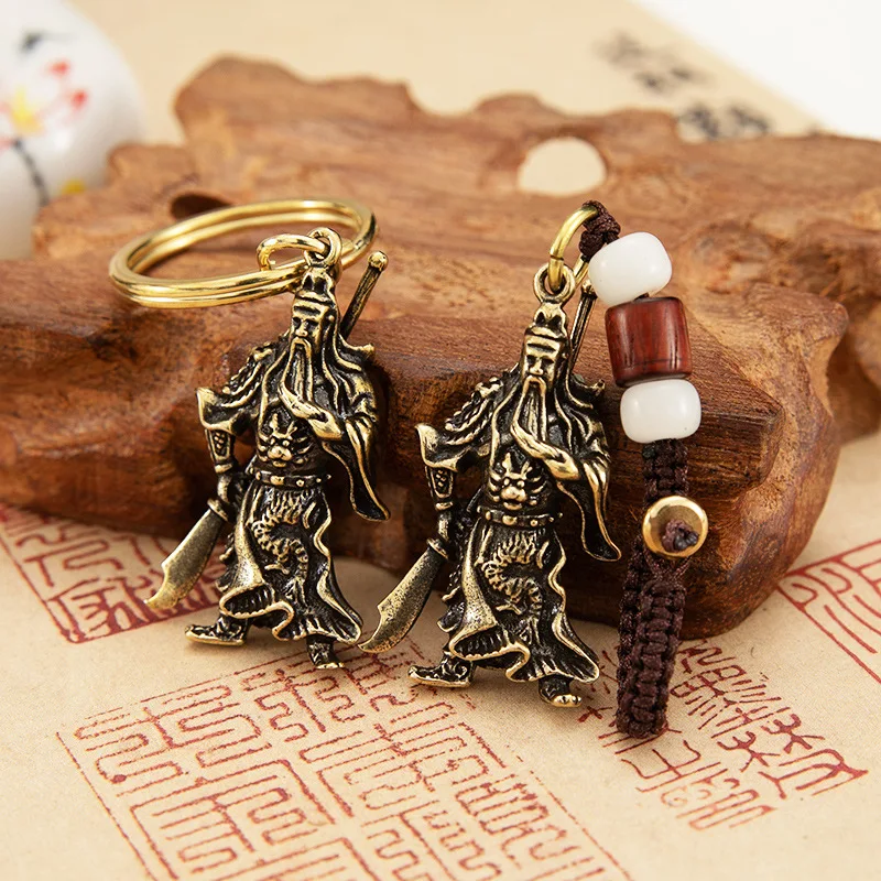 Латунные ретро-брелоки GuanGong брелок для ключей в виде автомобиля с веревкой и