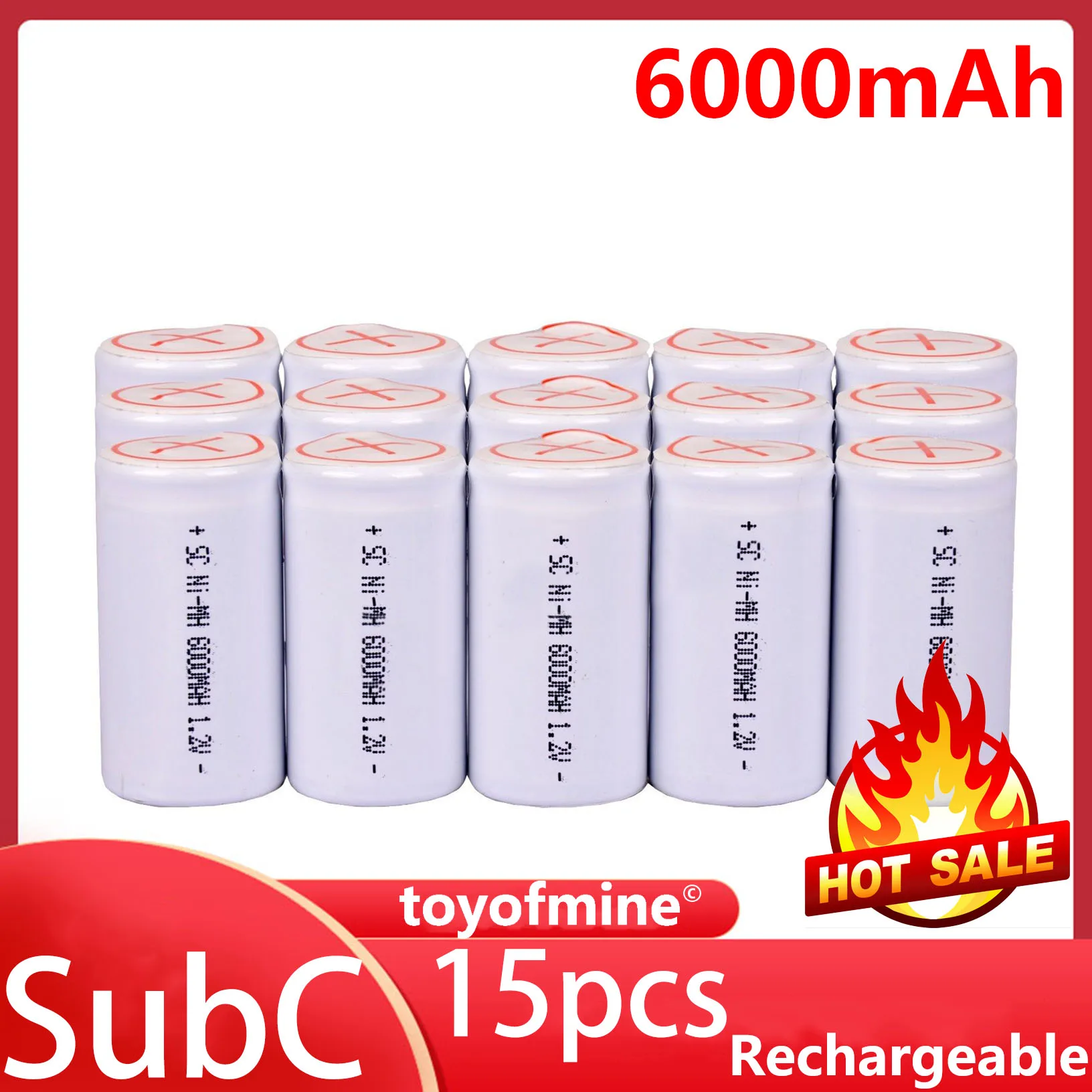 

Аккумуляторы SubC Sub C, 6000 мА · ч, 1,2 в, Ni-MH, 15 шт.