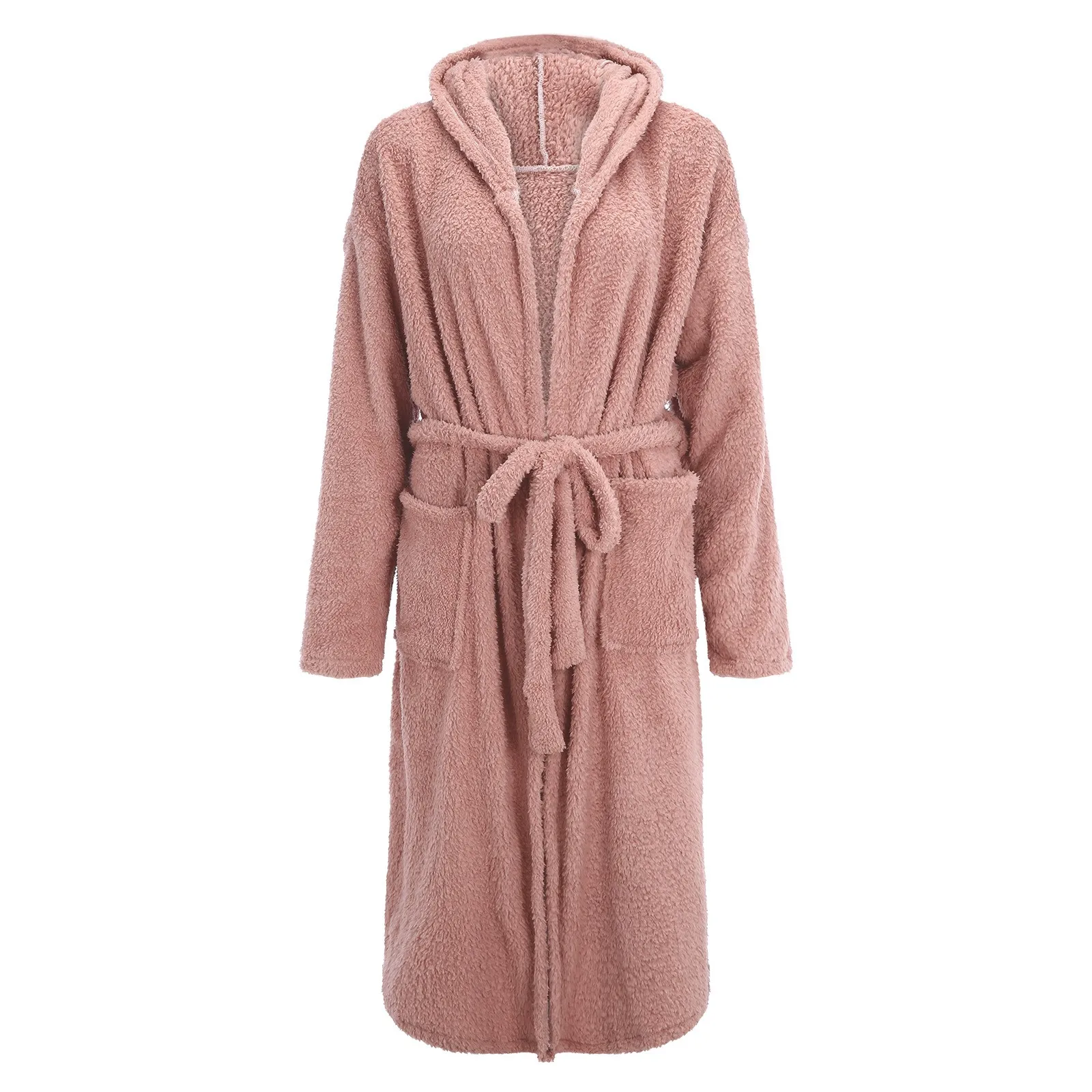 Flannel Bath Robe Sleepwear Women Bunny Ear Hooded Bathrobe Soft Warm Double Face Velvet Pajamas Home Wear | Женская одежда