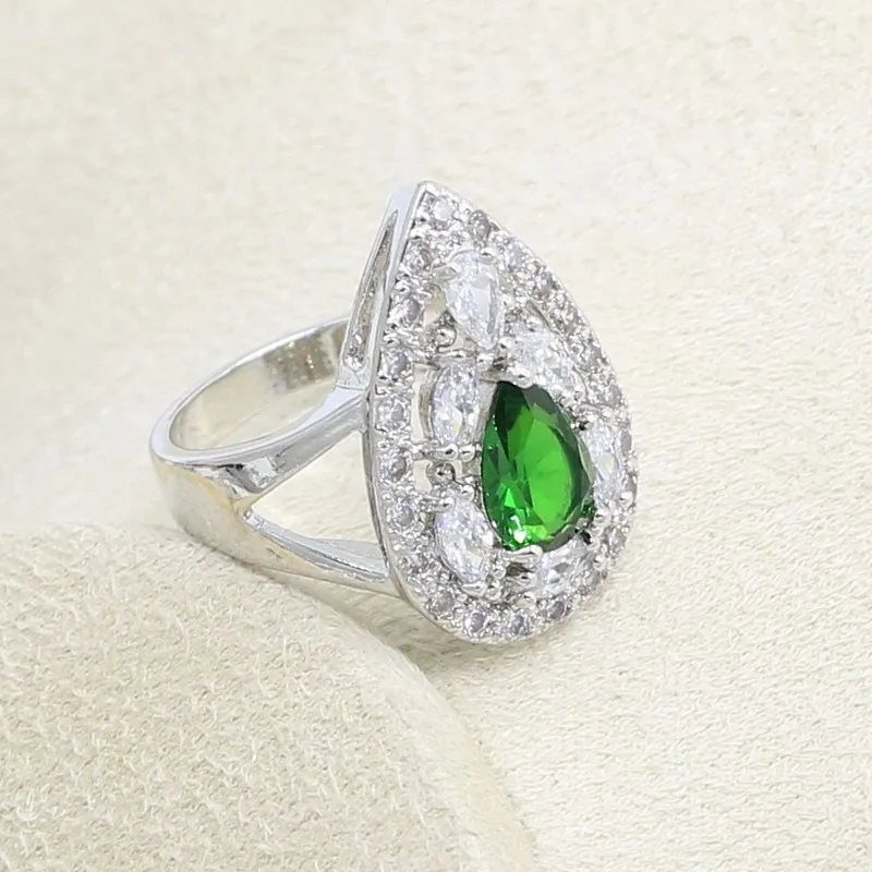 Классический набор украшений для женщин браслет серьги ожерелье подвеска кольцо