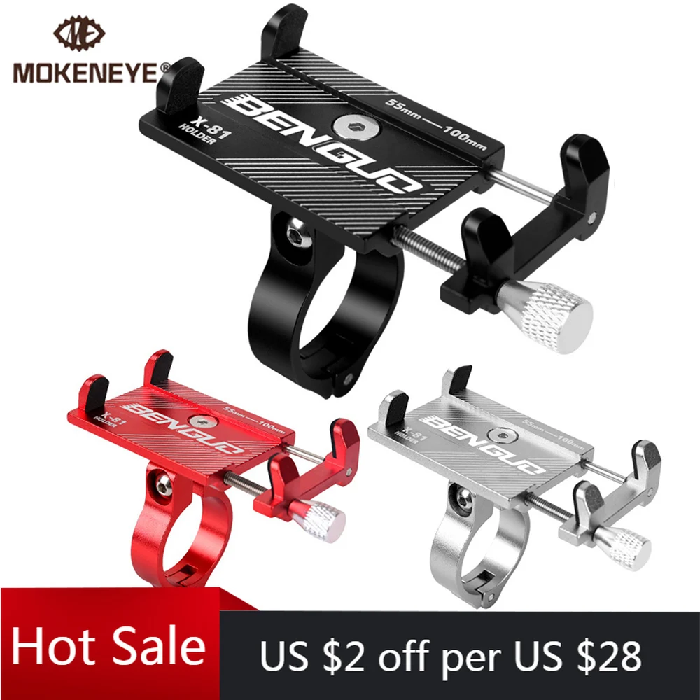 

Universal Bicycle Phone Holder Aluminum Mobile Phone Mount Rack Bike Motorcycle Handlebar Clip Stand Bracket Cycling Accessories