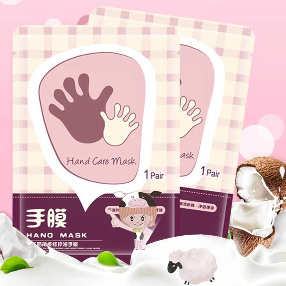 

5 Pairs Goat Milk Nicotinamide Improves Dry Exfoliating Treatment Foot Hand Peel Mask Nourish Repairs Skin Care