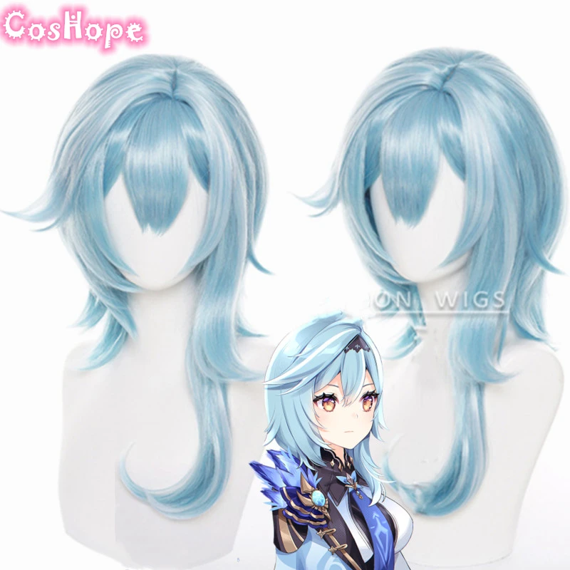 

Genshin Impact Eula косплей женский короткий светильник-голубой парик косплей аниме косплей парики термостойкие синтетические парики Хэллоуин