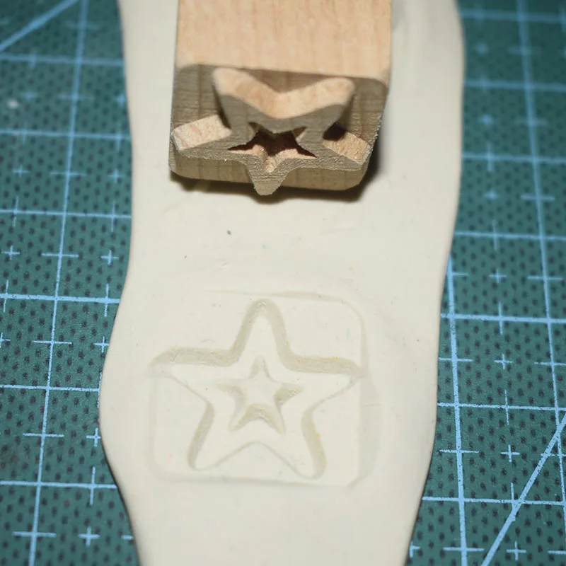 Деревянный штамп Diy рельефная скульптура модель Керамическая керамика Полимерная глина инструменты деревянные штампы - Цвет: wujiao