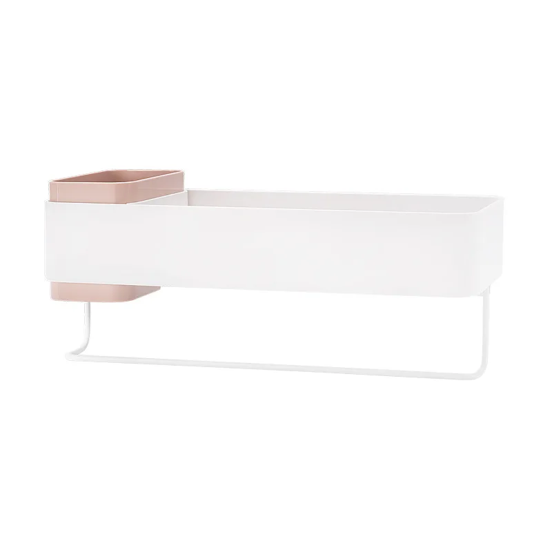 

Bathroom Shelf Wall Mounted Shampoo Shower Shelves Holder Kitchen Storage Rack Organizer Towel Bar Shower Bottle Holder