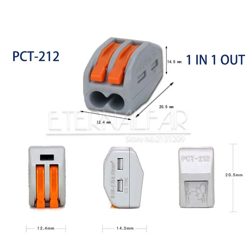PCT-212 Тип PCT-212 32A 250V 4KV Многофункциональный быстрый соединитель провода 28-12AGW водонепроницаемый BV VR 213 SPL-2 нажимной клеммный блок - Цвет: PCT-212