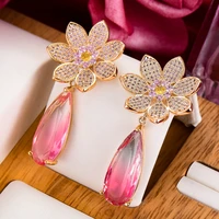 missvikki luxury sweet waterdrop earrings for women wedding party cubic zircon crystal cz dubai bridal earrings fashion jewelry