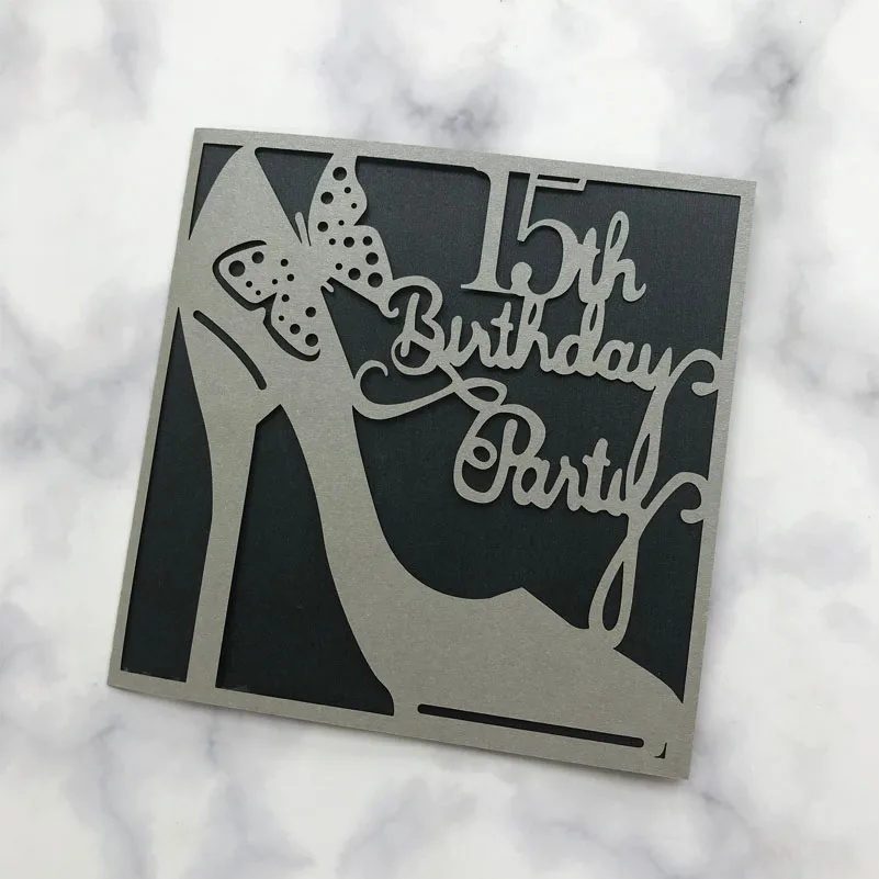 

30pcs/lot Girl's 15th Birthday Party Invitation Cards Delicate Pearl paper Envelop Wedding Invitation Card with inner Page