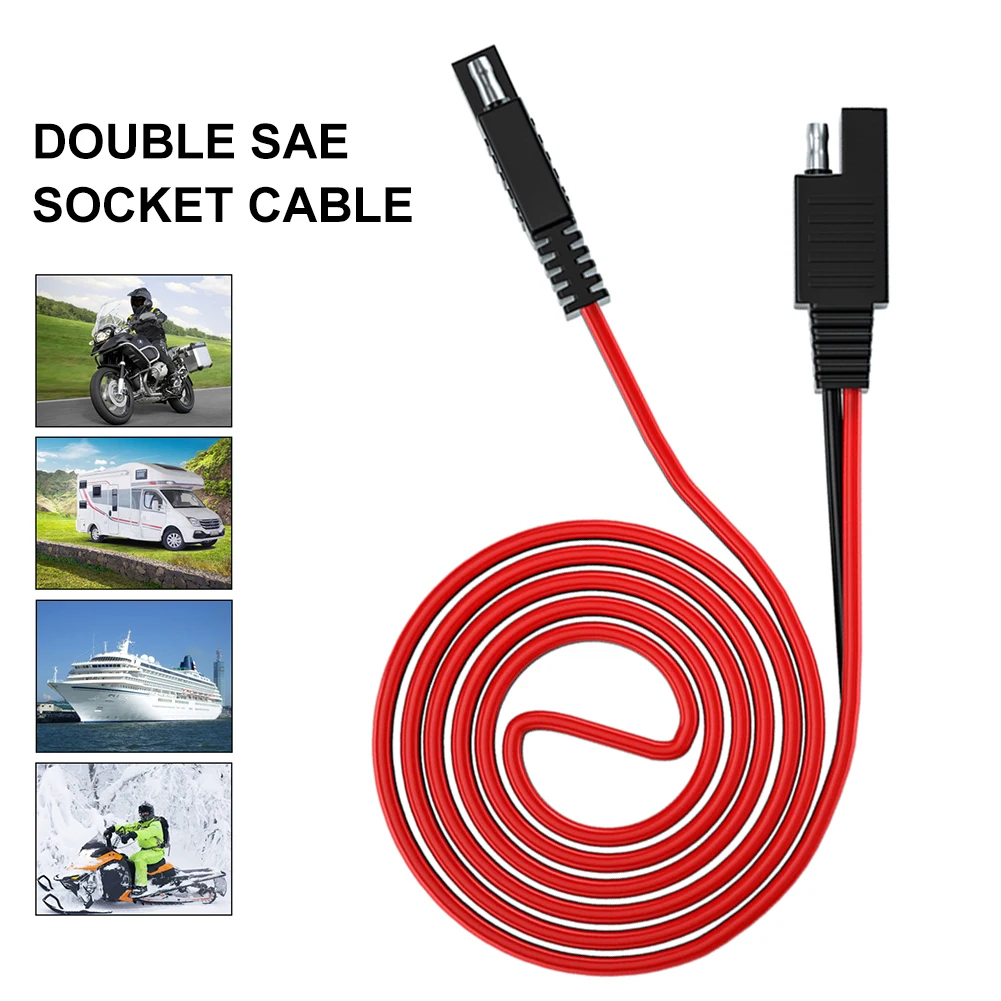 

Universal SAE to SAE Extension Cable 100cm Cable Quick Disconnect Battery Charging Cable Wire Harness for Automotive Solar Panel