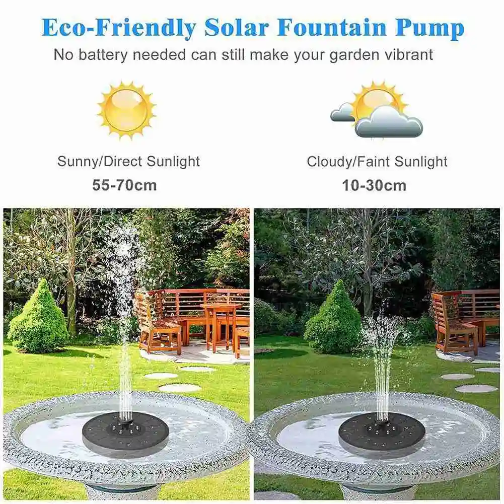 

7V/3W Solar Water Fountain Pump Colorful LED Lights Floating Garden Fountain Pump Swimming Pools Pond Lawn Decor