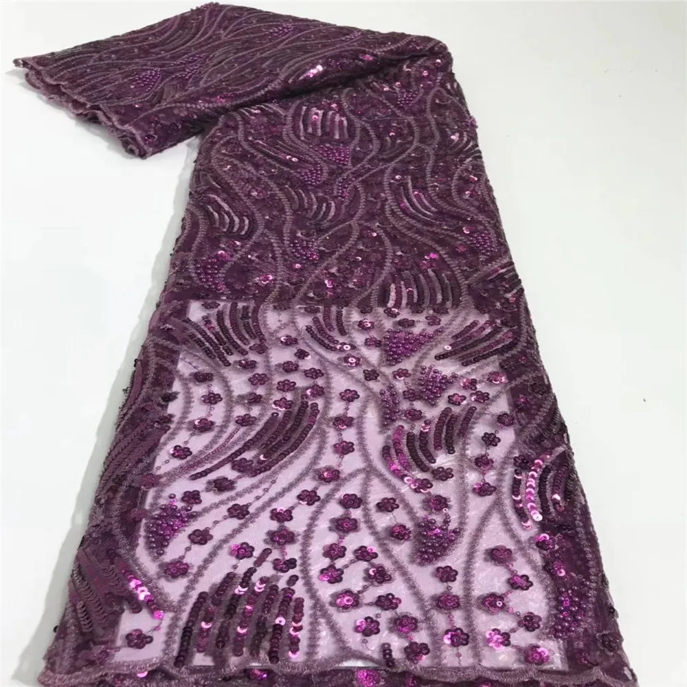 

African Lace Fabric 2020 High Quality Lace Tulle French Lace Fabric With Sequins Nigerian Mesh Dress Lace FJ225-310