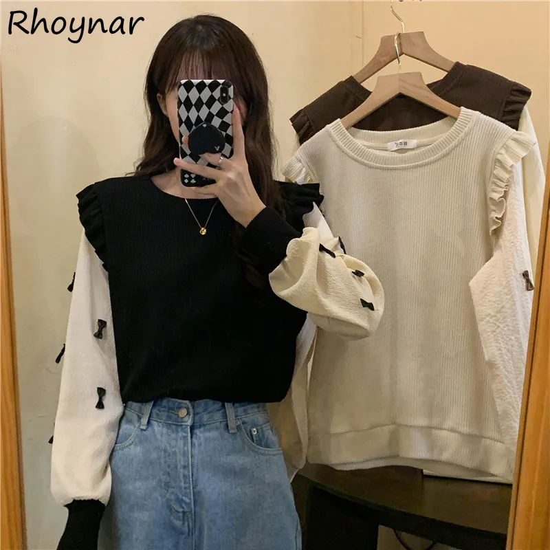 

Pullovers Women Sweet Elegant Spring Design Fashion Students Casual Korean Style Warm New All-match Slim Basic Knitting Retro