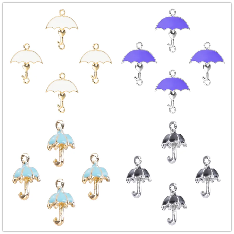 

15pcs Cute Enamel Umbrella Charm DIY Jewelry Making Supplies Handmade Bracelets Anklets Earring Vintage Fashion Accessories Bulk