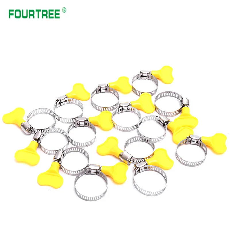 Шланговые зажимы 5 шт./лот с пластиковой ручкой зажим для шланга из нержавеющей