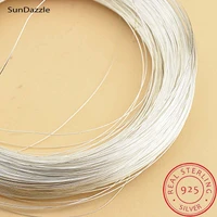 genuine real pure solid 925 sterling silver wire thread metal silver string line necklace bracelet earring jewelry making 1meter