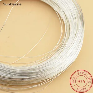 Цепочка из настоящего чистого серебра 925 пробы, металлическая Серебряная проволочная нить, ожерелье, браслет, серьги, изготовление ювелирных изделий, 1 метр