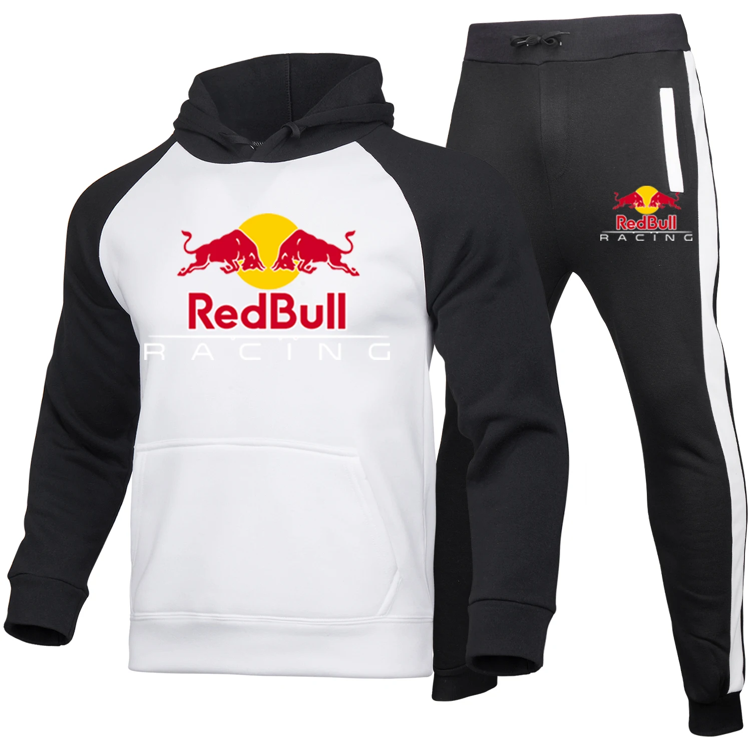 

2 Pieces Sets Tracksuit Men Hooded Sweatshirt+Pants Pullover Print Hoodie Sportwear Suit Casual Men Clothes