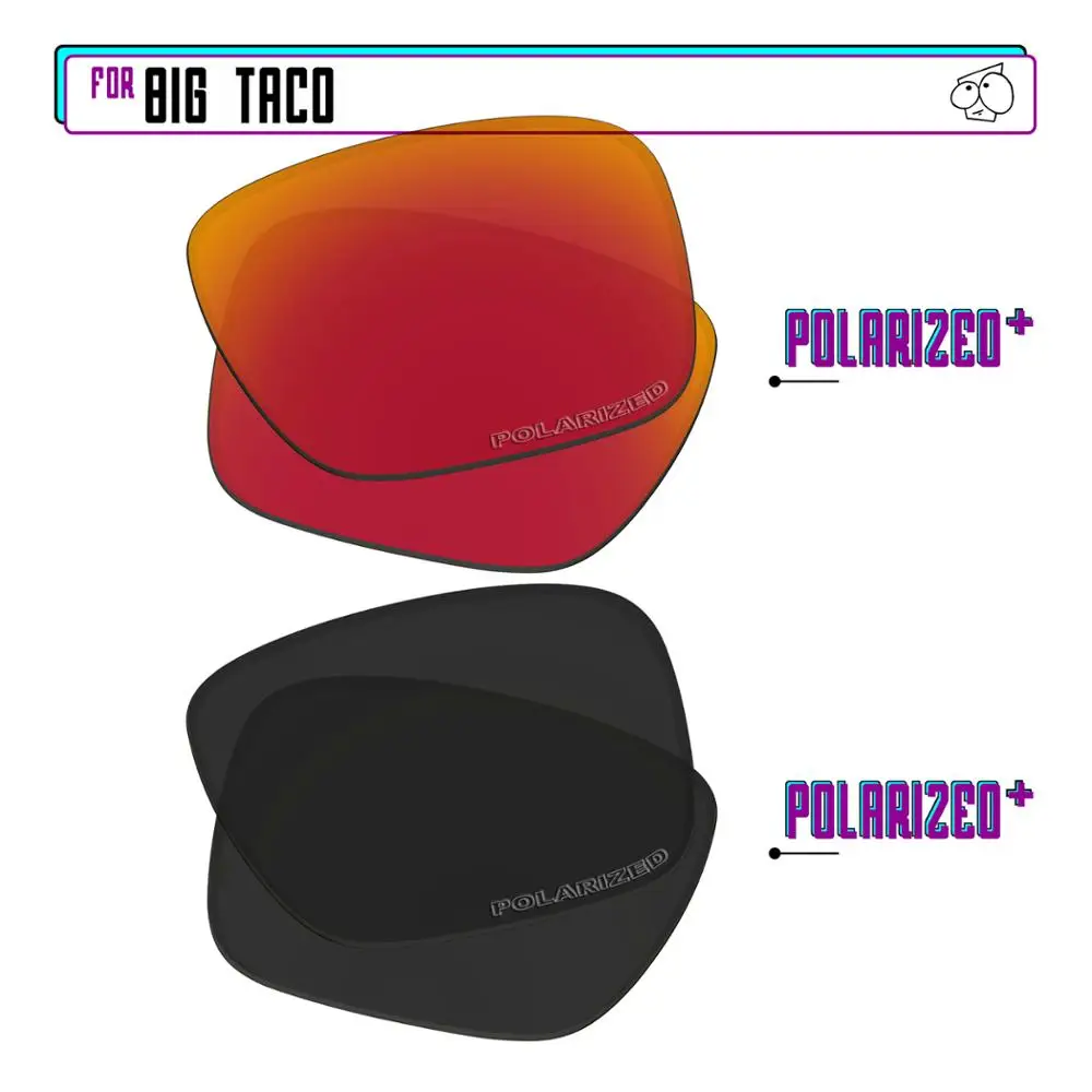 EZReplace Polarized Replacement Lenses for - Oakley Big Taco Sunglasses - BlackPPlus-RedPPlus