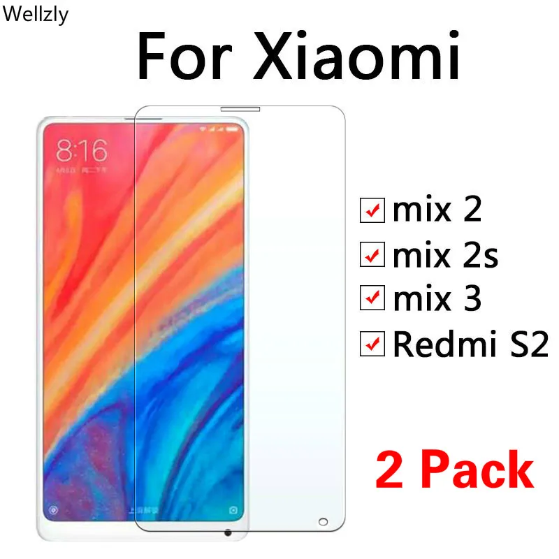 2 шт. Защитное стекло для Xiaomi Mix s S Mi 3 Mix2 Mi2s защита экрана Redmi S2 закаленное Mix2s