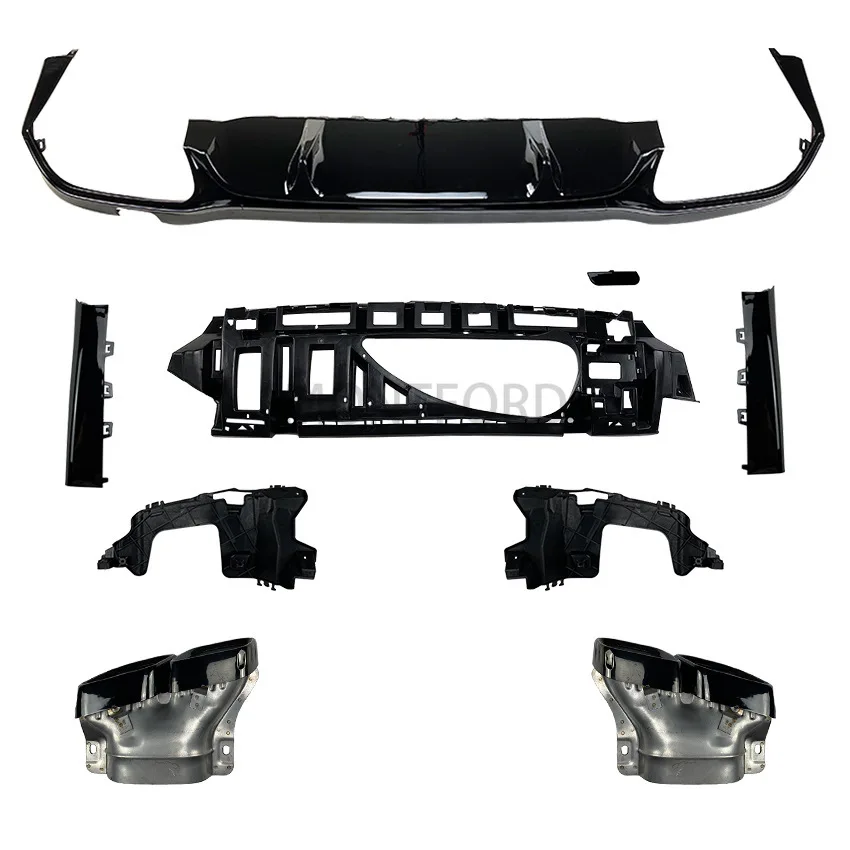 

Блестящая черная версия с наконечниками выхлопных газов для Mercedes Benz E класса E300 стандарт 2016 - 2021 + не AMG автомобильный стиль