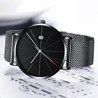 Часы мужские ультратонкие, роскошные модные, со стальным сетчатым ремешком, с календарем