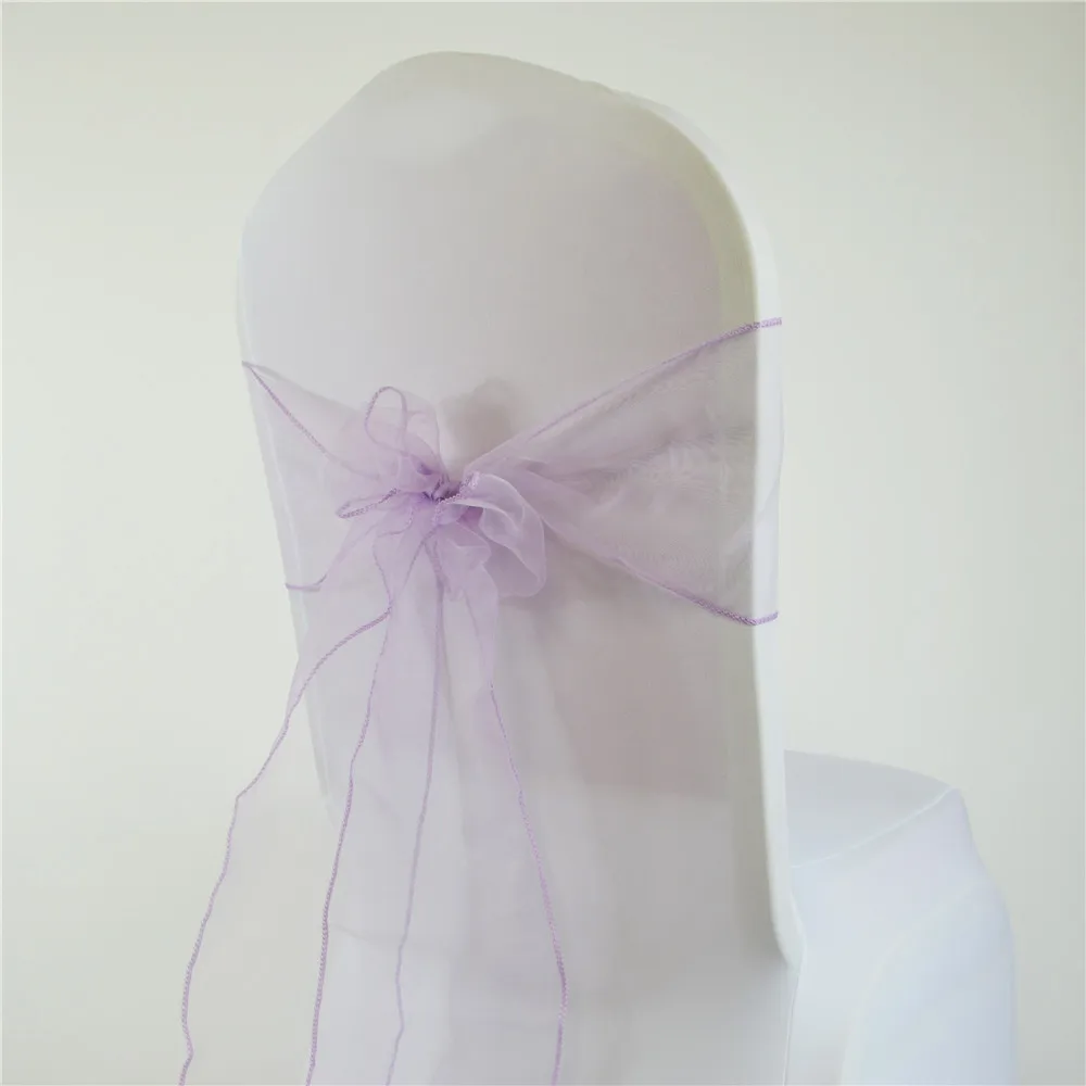 Silla de Organza con nudo para boda, decoraci&oacute;n chiavari, banda para silla, banquete, Fiesta en casa, Hotel, decoraci&oacute;n con lazo, 50 Uds.-4