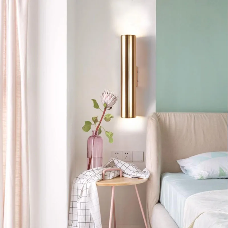 

Nordic golden LED wall lamp 3W/5W/7W bedroom bedside bar table living room background wall lamp corridor loft aisle lamp