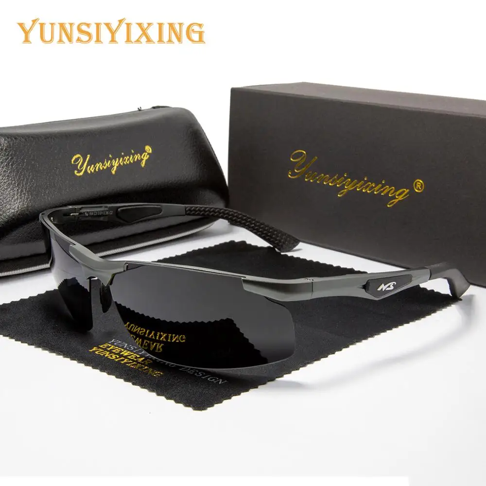 Мужские классические поляризационные солнцезащитные очки YUNSIYIXING из алюминиево