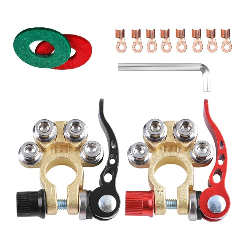 

Клеммные соединители для нового аккумулятора, 4-ходовая клемма для аккумулятора с шестигранным ключом, отличная клемма для аккумулятора, бы...