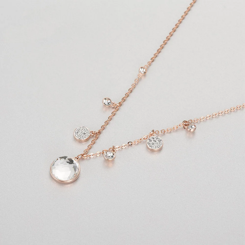 

Бренд 1:1 загадочный элемент дьявольский глаз белый кристалл круглый синий бриллиант кулон ожерелье Модные простые женские серебряные ювел...