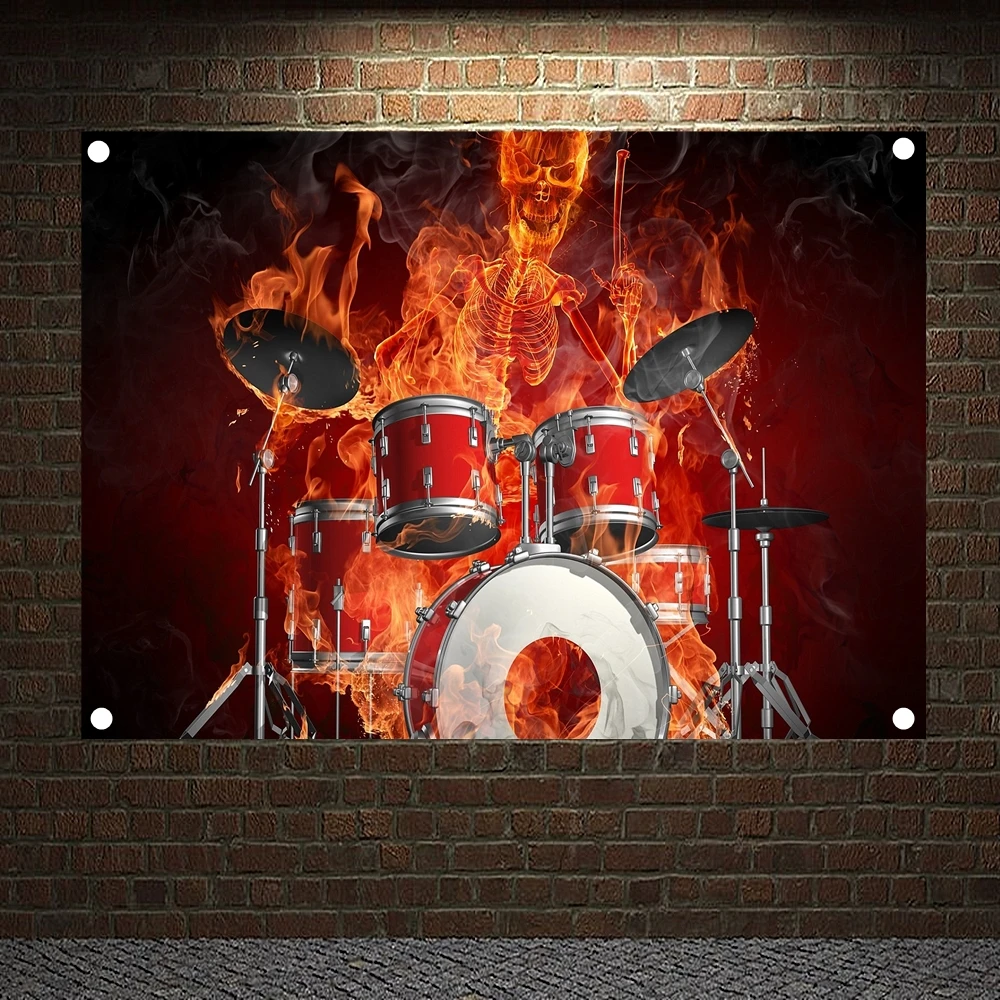 

Large Size Rock Band Banners & Flags Tapestry Wall Art Metal Music Cloth Poster Bedroom Dormitory Decoration Hanging Painting 1