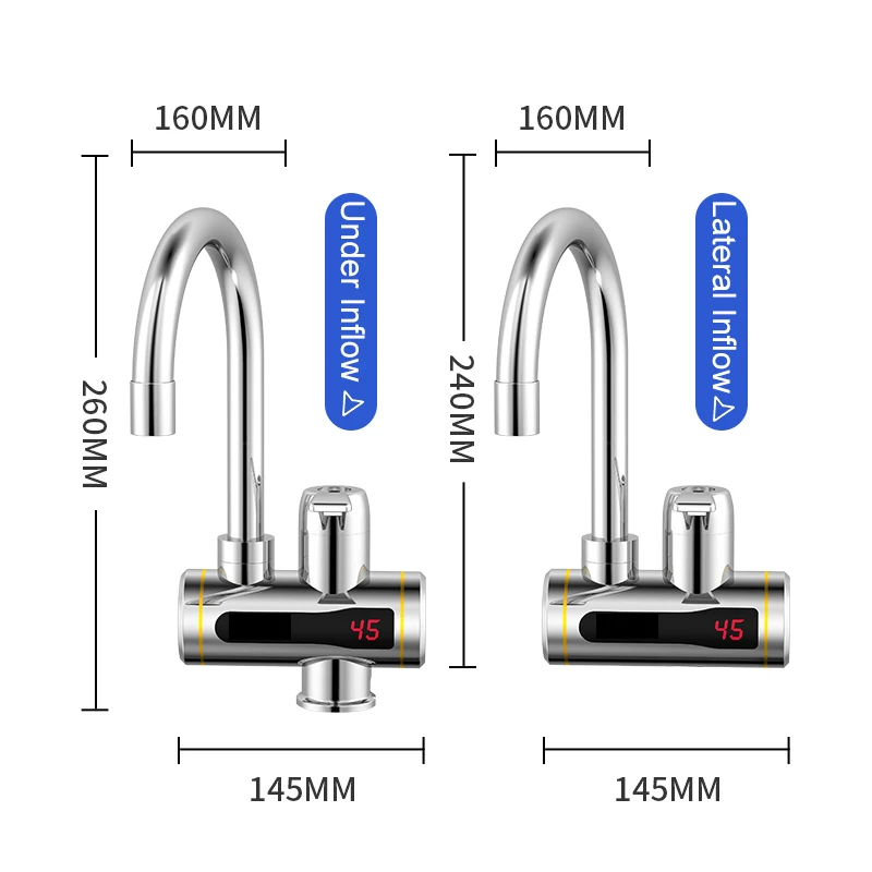 

3S fast heating hot water faucet LED rotatable fast instant faucet electric tap water heater cold and hot safe for kitchen
