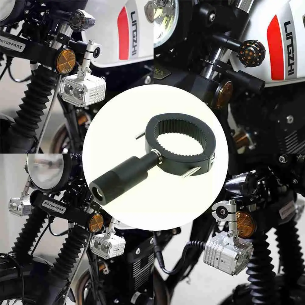 

Retro Motorcycle Scooter Modified Front Fork External Spotlight Clamp Auxiliary Bracket Headlight Headlight Accessories Bra F1K4