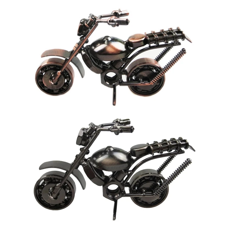 

Mini Antique Motorcycle Model Iron Wrought Art Crafts Ornaments Simulation Scooter Autobike Vehicles Collectible Toys Desk