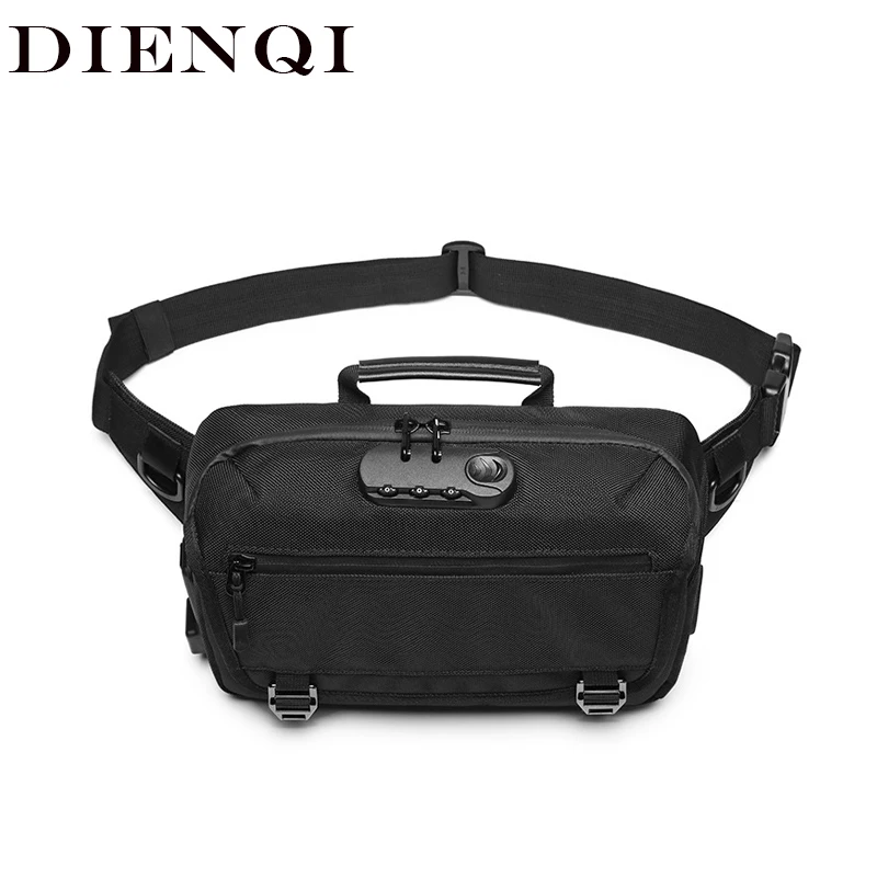 DIENQI мужские брендовые поясные сумки противоугонные короткие для путешествий