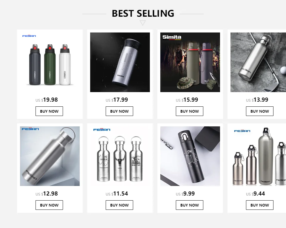 Feijian Sports Thermos bottle Stainless Steel Insulated Outdoor Drinking Water Bottle Vacuum flask travel kettle shaker