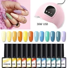 KOSKOE набор для ногтей Гель-лак набор 810121416 УФ светодиодный Цвет Комплект гель-лаков для ногтей с светильник ногтя украшения для ногтей инструмент